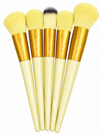 VIAHMOR Sunny Yellow face brushes: 5 brushes for foundation, powder, blush, contour and highlight