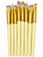 VIAHMOR Sunny Yellow precision brushes: 8 brushes for eyes, brows, concealer and lips